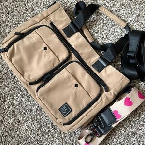 Ihkwip Cargo Catchall Tote with 2 Straps! NWOT